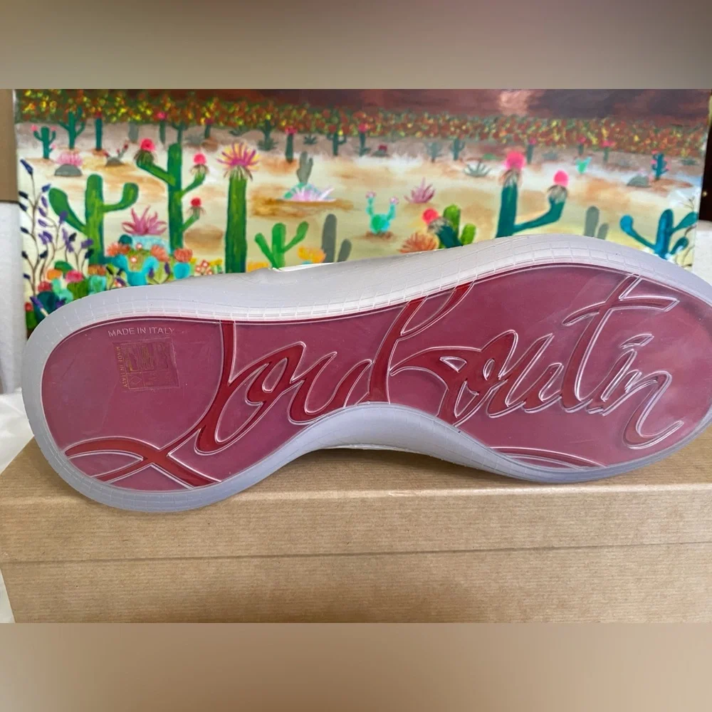 Christian Louboutin Arpoador Flat, Leather, Suede,Men’s Sneakers,Wht, EU43/US 10 - Picture 13 of 16